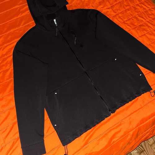 Zara Techwear Zip-Up Hoodie, black, size L