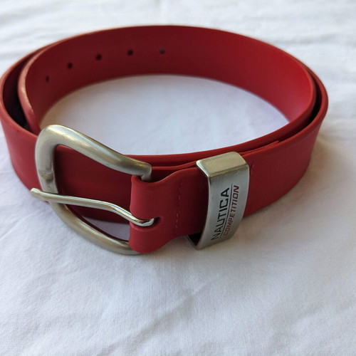 Nautica unisex belt used, red, rubber material