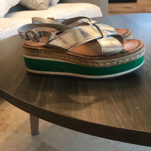 Prada sandals used, size 37, gray