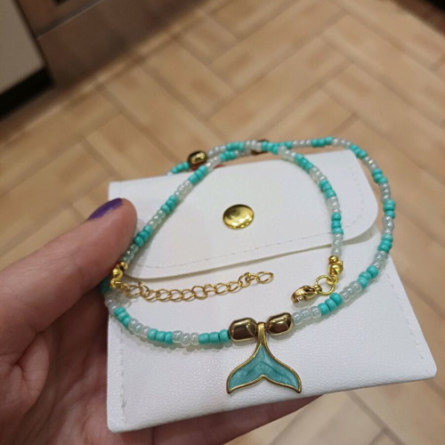 Handmade turquoise necklace-bracelet with mermaid tail Sirena Ariel new