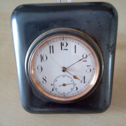 Winding table clock used, Swiss, 1940s-1950s
