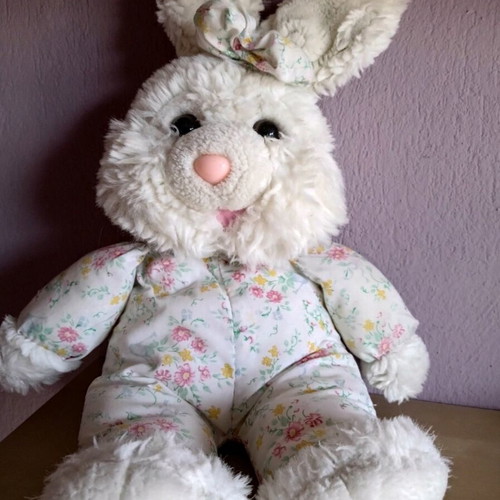 Stuffed bunnies used, freshly washed for hugs