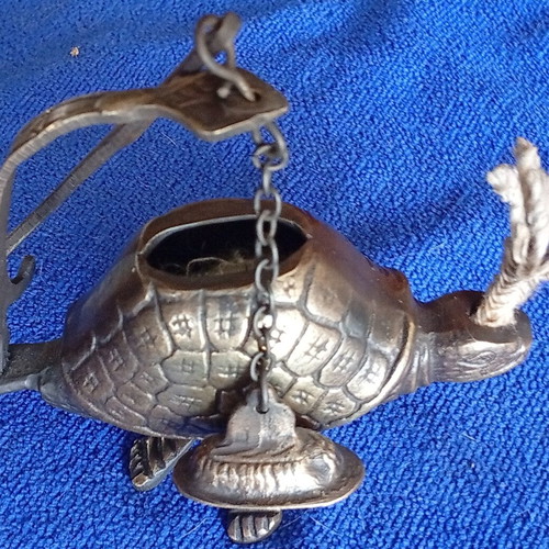 Brass Turtle Oil Lamp like new, decorative from Marrakech