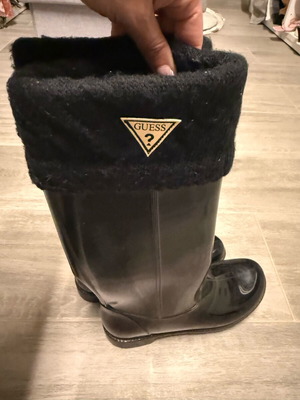 Guess Hunter γαλότσες μαύρες από δέρμα, σαν καινούργιες, μέγεθος 40