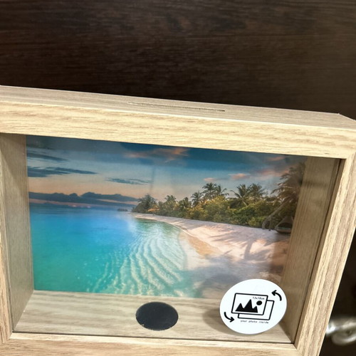 Wooden shadow box money bank new with photo frame
