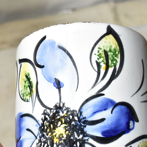 Antique Vase used with Impressive Floral Design and Small Cracks