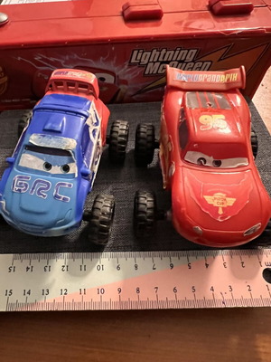 Cars Lightning McQueen and Raoul Caroule toy cars used, off-road tires