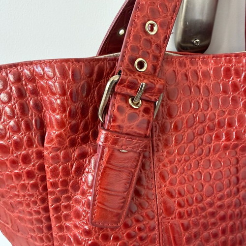 Vintage Uterque women's shoulder bag like new, red croco
