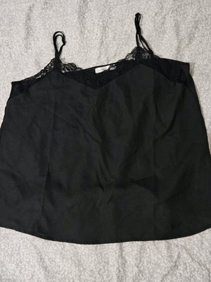 Satin nightslip new, black, size L