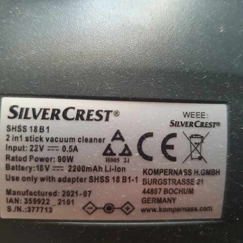 SilverCrest 2-in-1 stick and handheld vacuum cleaner