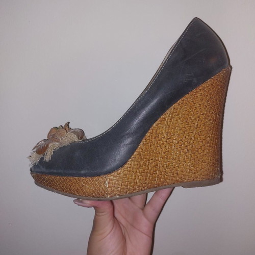 Killah summer platforms used, black, size 37