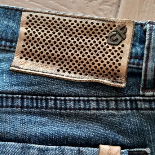 Versace pants with small flare, authentic, like new, blue, size M