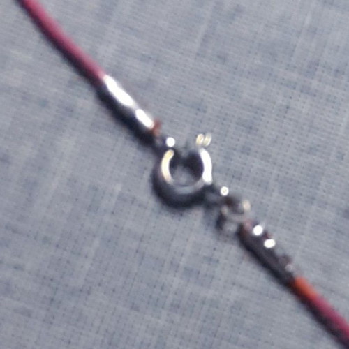 Elpida Necklace with Pink Quartz Heart, Leather and 925 Silver, New