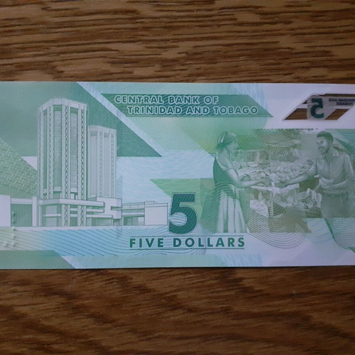 Trinidad and Tobago 5 Dollars 2020 polymer banknote new