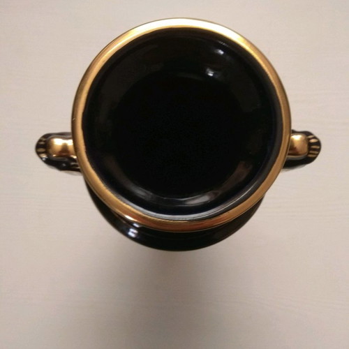 Decorative vase used, handmade, 24k gold plated