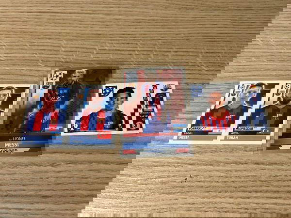 3 αυτοκόλλητα Χαρτάκια Messi Champions League Barcelona Topps Panini ΠΑΚΕΤΟ