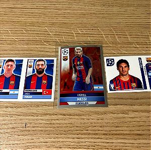 3 αυτοκόλλητα Χαρτάκια Messi Champions League Barcelona Topps Panini ΠΑΚΕΤΟ