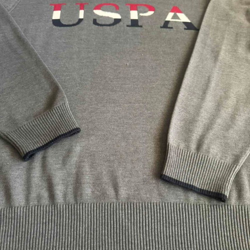 U.S. Polo Assn. men's knitted sweater gray with USPA embroidery XL like new