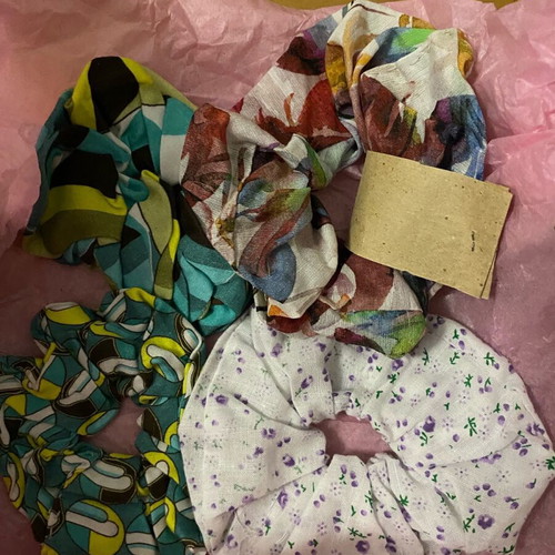 Set of 4 handmade scrunchies for hair new