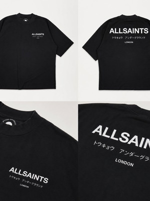 All Saints Style Black Oversized Graphic T-Shirt new, size M