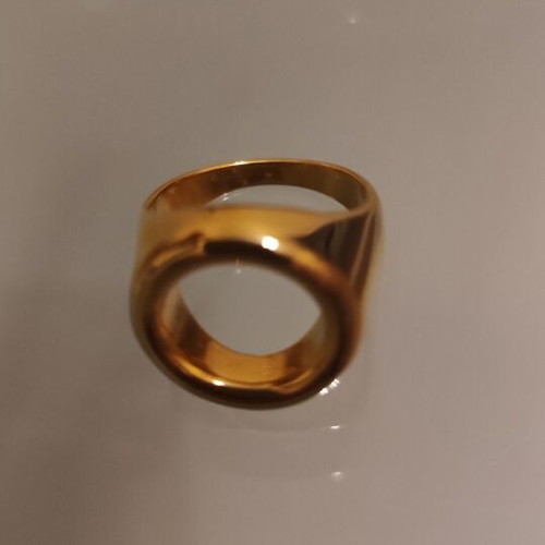 Gold ring new, stainless steel, size 8, circular design