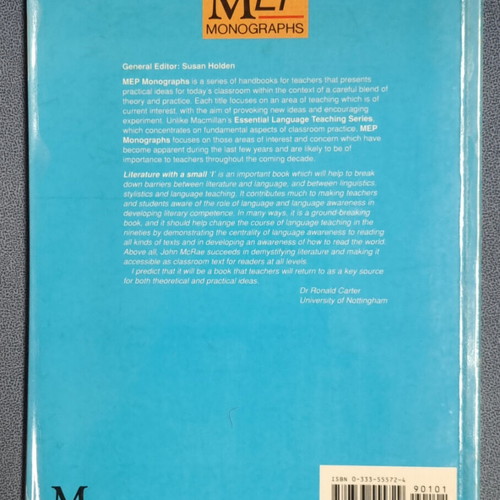 Literature with a Small 'l' like new, English book