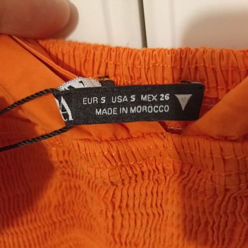 Zara orange summer dress Small new, 100% cotton