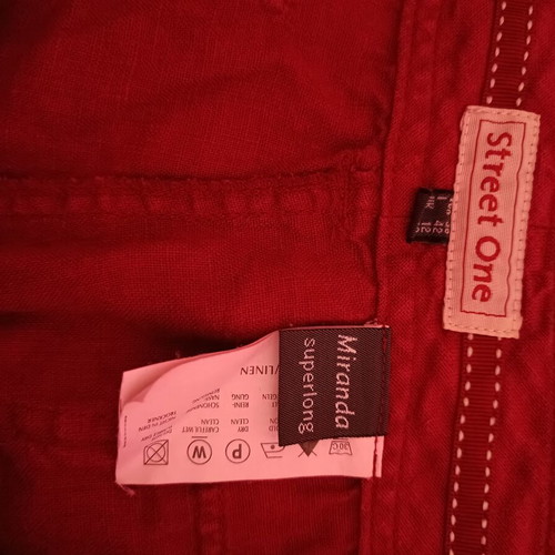 Desigual blouse size L and Street One cotton pants size 42 like new, multicolor red