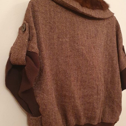 Rococo women's wool vest used, brown, size L