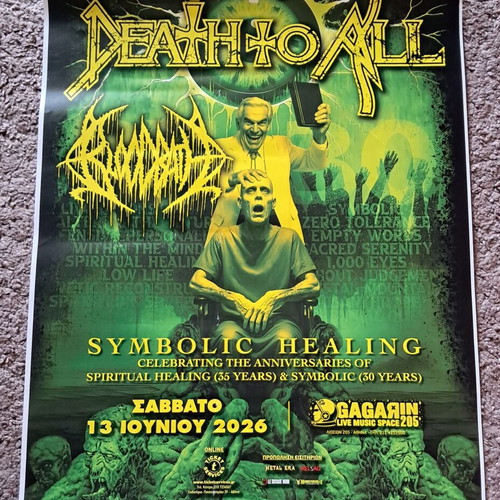 Death To All Symbolic Healing Anniversary Tour Bloodbath 2026 Official Poster