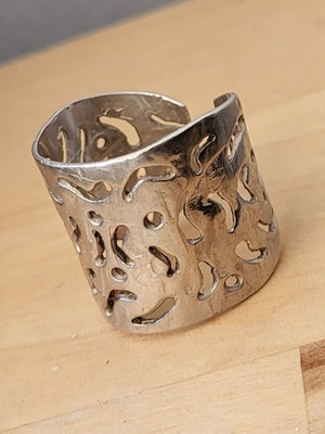 Сребърен пръстен 925 винтидж регулируем, като нов