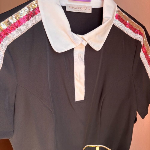 Rinascimento dress black medium like new with shoulder details