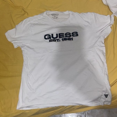 Guess men's short sleeve T-shirt, white, XL