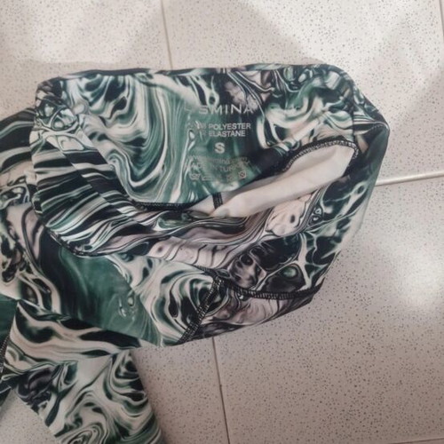 4u leggings push up new, black and green, size S