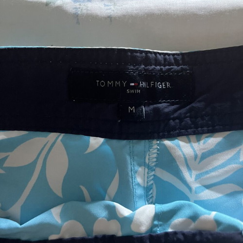 Tommy Hilfiger men's swim shorts like new, size M, white and turquoise