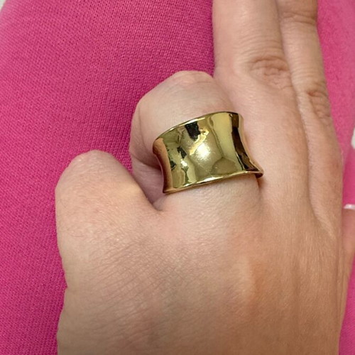 Zara minimal gold steel rose champagne ring like new