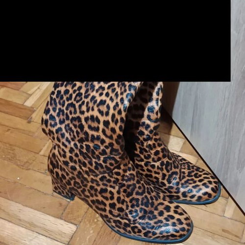 Happy Sizes leopard boots used, wide fit, size 43