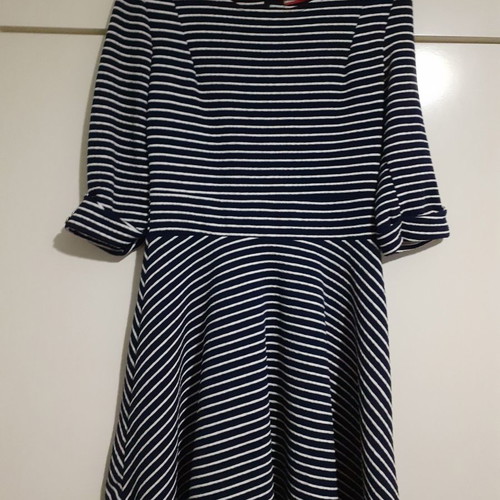 Mini striped dress new, white-blue, size S