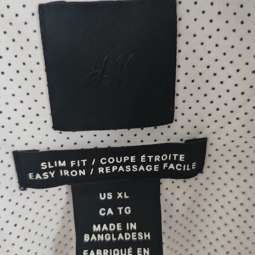H&M Men's Slim Fit Shirt XL Black and White Like New