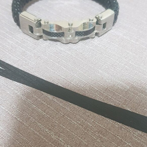 Bracelet with leather and steel new