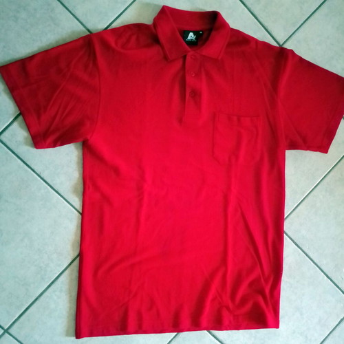 Acode-active wear men's polo shirt M like new, red, 100% cotton