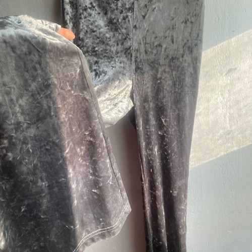 Mango velvet flared pants silver grey size S like new