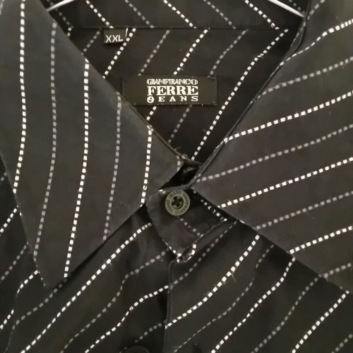 Gianfranco Ferre men's formal shirt black XXL slim fit like new