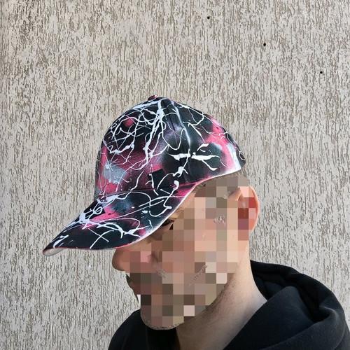 Handmade graffiti style painted hat new, multicolor