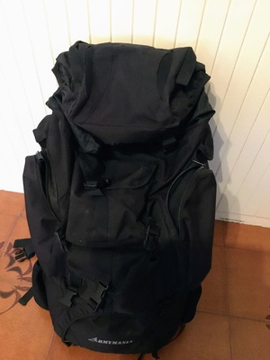 Armymania military backpack 100L with waterproof cover, black