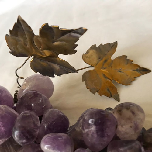 Decorative amethyst grape cluster used antique