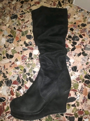 Velvet boots used, platform, size 41, black