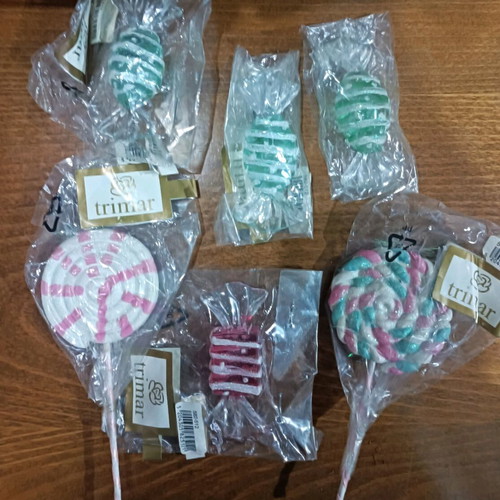 Vintage Trimar Christmas ornaments new, set of 6 pieces