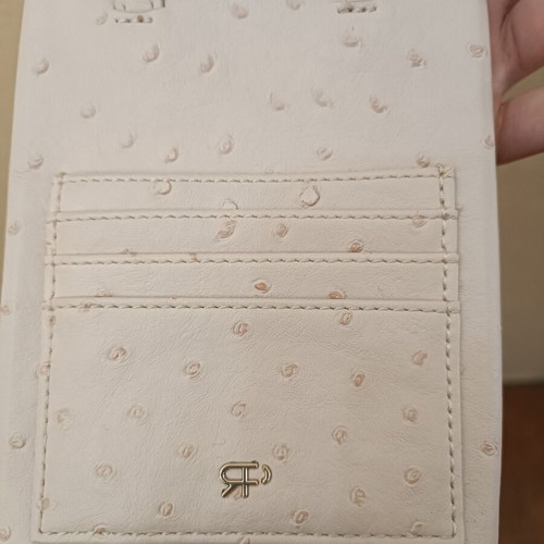 Mini crossbody bag ostrich print like new beige