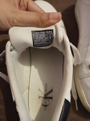 Calvin Klein Jeans leather sneakers size 44, black and white